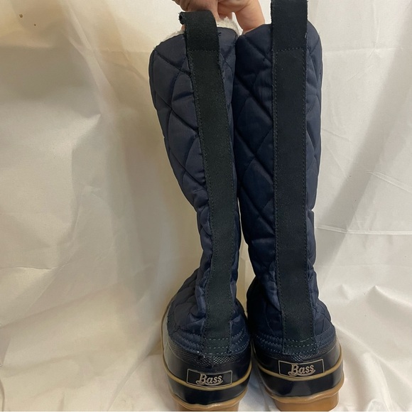 BASS | POTTER Women’s Navy Steel Shank Quilted Upper Rubber Bottom Boot Size 8 - Picture 2 of 14